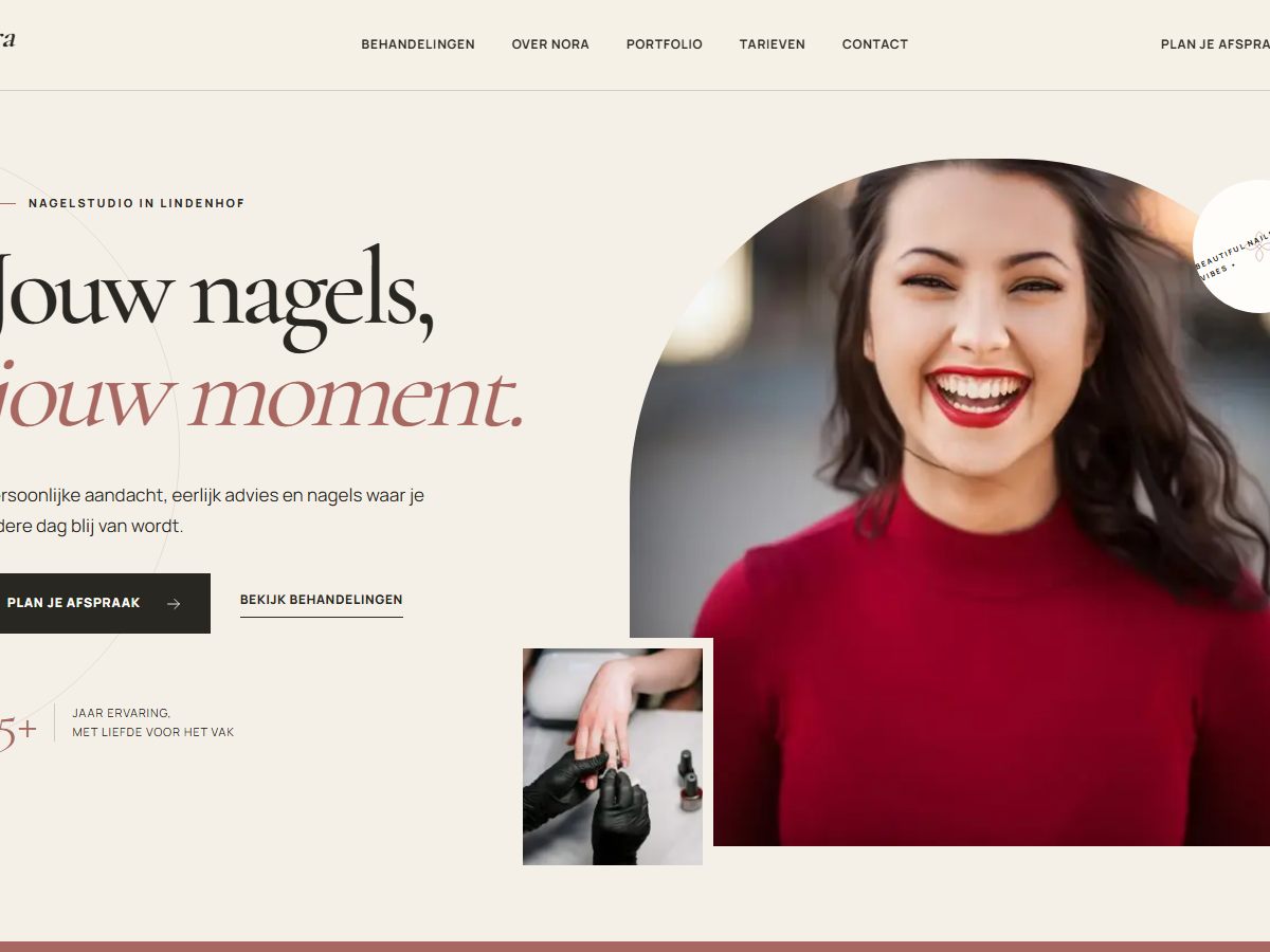 Voorbeeldwebsite voor een nagelsalon